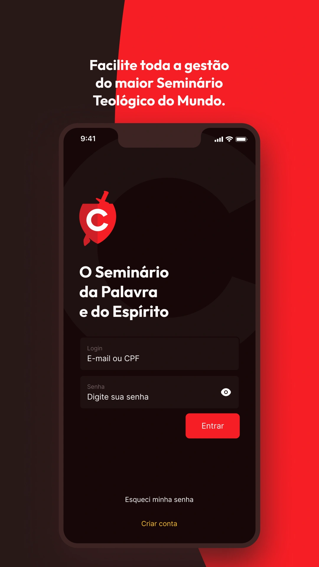 Tela 1 do app Carisma